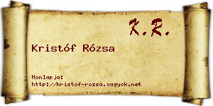 Kristóf Rózsa névjegykártya