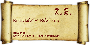 Kristóf Rózsa névjegykártya