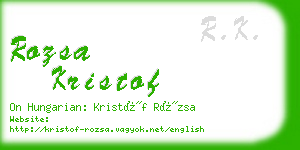 rozsa kristof business card